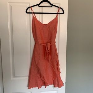 Peach chambray dress